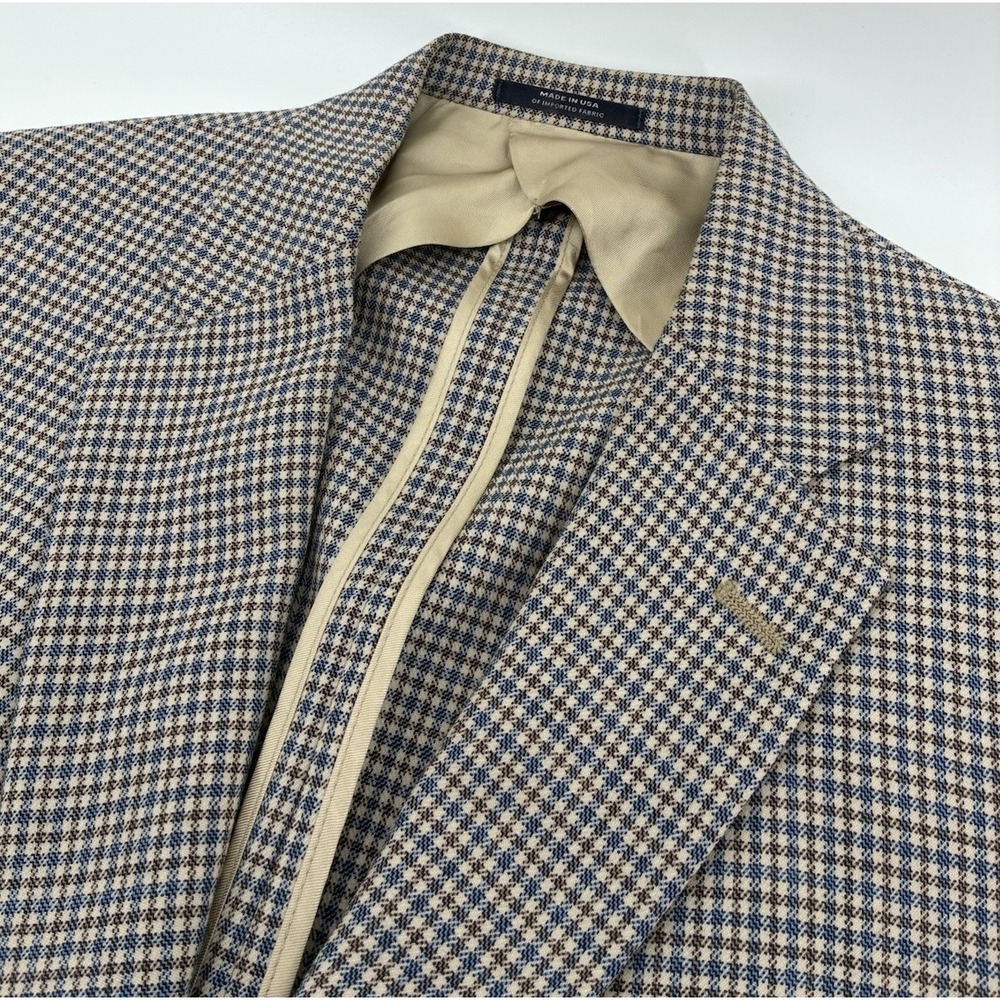 Vintage Austin Reed Houndstooth‎ Sport Coat USA Made Union Jack 44L